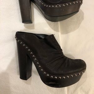 Platform Miu Miu shoes, brown leather